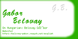 gabor belovay business card